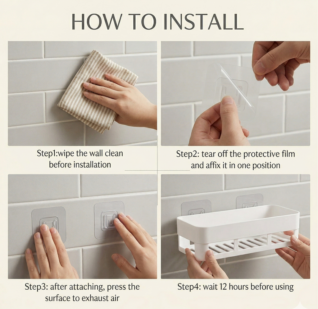 Self Adhesive Bathroom/Kitchen shelf