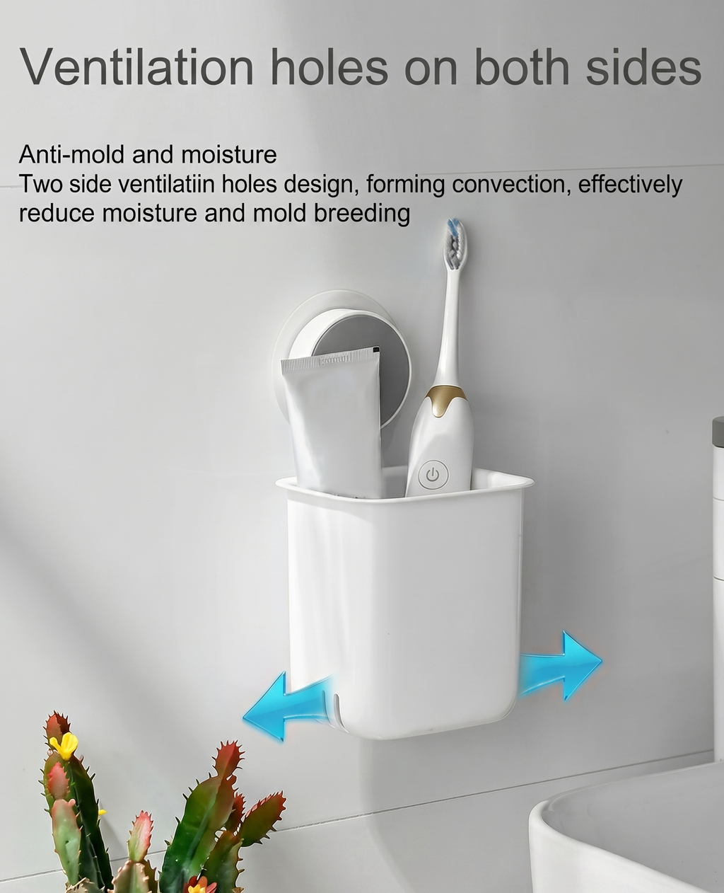 Self Adhesive Brush Holder, Waterproof adhesive ( Pack of 2 )